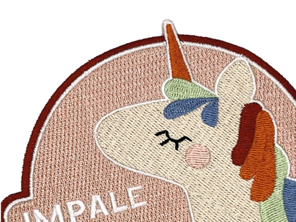 1A Patch Aufnäher mit gesticktem Rand Freiform und Motiv
