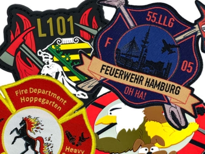 Feuerwehr Patch Aufnäher mit Klett in verschiedenen Formen und Größen bei 1A Patch