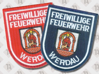 Feuerwehr Aufnäher gestickt mit Klett verschiedene Motive und Formen