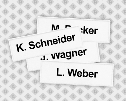 Gedruckter Namenspatch Aufnäher mit Kettelrand