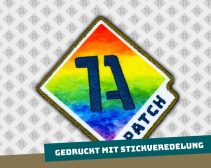 1A Patch Gedruckt+ Konturschnitt mit Stickveredelung