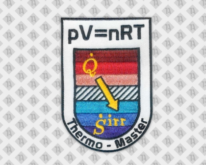 Konturgeschnittener Patch gestickt mit gesticktem Rand Thermo Master Schule Uni