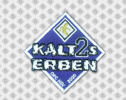 Gestickter Patch Aufnäher Badge Abzeichen konturgeschnitten Banane schwarz weiß blau HSV Vereine