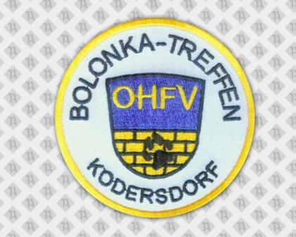 Runder gestickter Aufnäher Patch Abzeichen Badge mit gesticktem Rand Bolonka Treffen Vereine