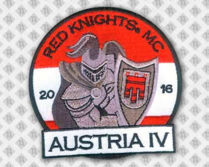 Konturgeschnittener Aufnäher Patch Abzeichen Badge gestickt Ritter Rüstung Österreich Vereine