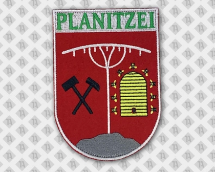 Konturgeschnittener Patch Aufnäher Abzeichen Badge gestickt Wappenform mit gesticktem Rand Vereine