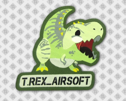 Gewebter Aufnäher Patch konturgeschnitten T-Rex Dino Airsoft
