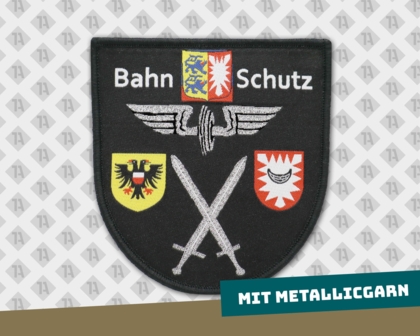 Konturgeschnittener Patch gewebt bunt Bahn Schutz metallic silber Sicherheitsdienste