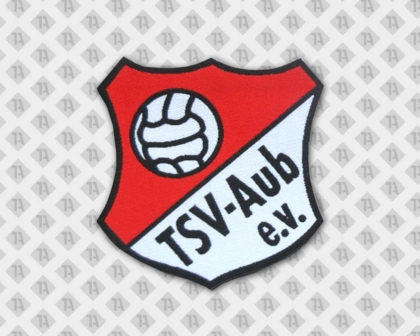 Aufnäher Patch gewebt Laserschnitt Wappenform Volleyball Vereine