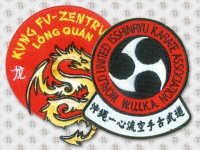 Aufnäher Patches für Kampfkunst Judo Kung fu mit Wunschform und Motiv
