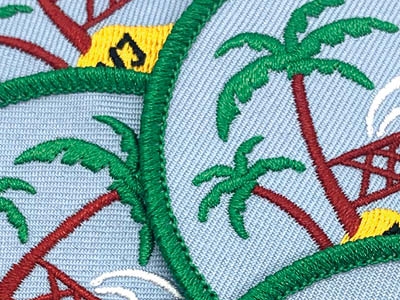 1A Patch Aufnäher gestickt mit Kettelrand und Klett