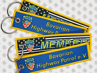 Schlüsselanhänger für Vereine Highway Patrol gedruckt von 1a-Patch.de