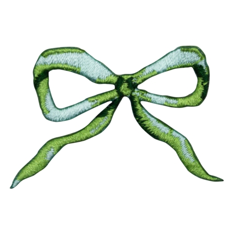Aufnäher / Patch, gestickt, Weihnachtsschleife, Bügelfläche, 50x35 mm - Bild 1