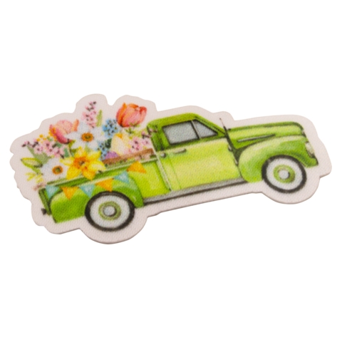 Aufnäher / Patch, gedruckt, Auto mit Blumen, zum aufkleben - Bild 2