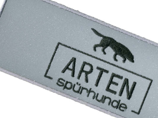 1A Patch Aufnäher mit Stickrand reflektierender Hintergrund und reflektierendes Garn