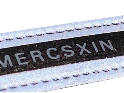 Leder Patch. Beispiel für reflektierenden Leder Patch