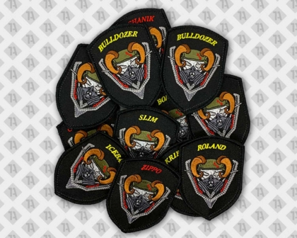 Patch Aufnäher gestickt Namensaufnäher mit Kettelrand bunt