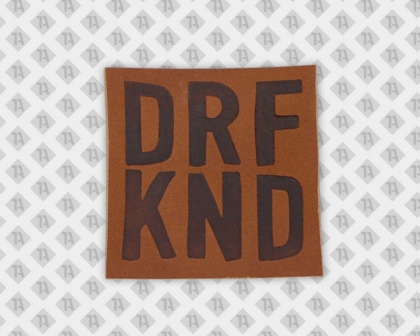 Leder Patch mit Prägung Drfknd Dorfkind Echtleder Badge Aufnäher