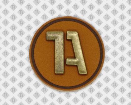 Metallbesetztes Leder Patch Badge Nährand 1A Echtleder Aufnäher Special