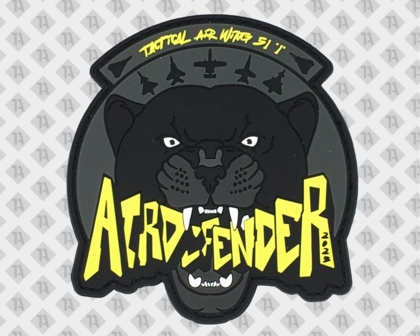 PVC Aufnäher Patch Laserschnitt Air Defender Panther schwarz grau gelb Bundeswehr