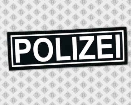 Rubber PVC Patch Aufnäher Klett schwarz weiß Zoll Polizei rechteckig