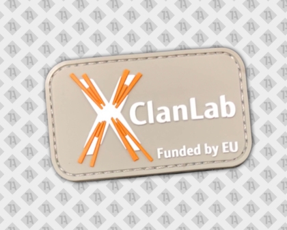 Rubber PVC Patch Aufnäher rechteckig Clan Lab beige orange Polizei