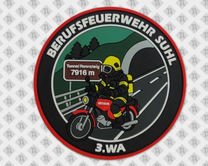 Rubberpatch PVC 2D für Feuerwehr mit Klettrückseite