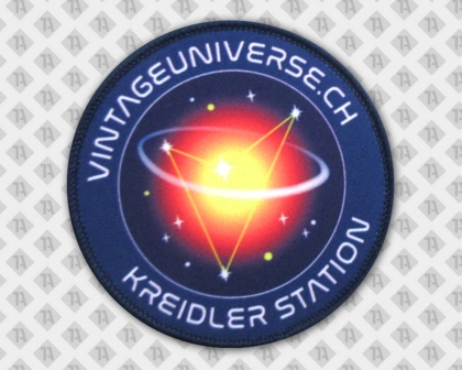 Patch Aufnäher rund gedruckt mit Kettelrand Universum bunt Firmen