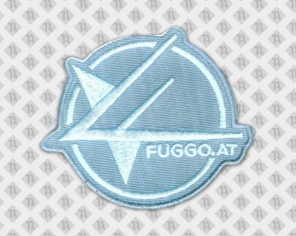 Gestickter Aufnäher Patch mit gesticktem Rand fuggo grau Gastro
