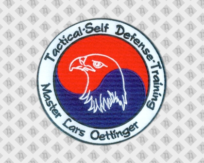 Patch Aufnäher gestickt rund mit Stickrand Adler Kampfkunst Kampfsport