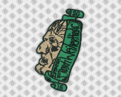 Konturgeschnittener Patch Aufnäher gestickt mit gesticktem Rand Karneval