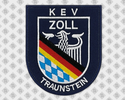 Aufnäher gestickter Rand Wappen Zoll Deutschland