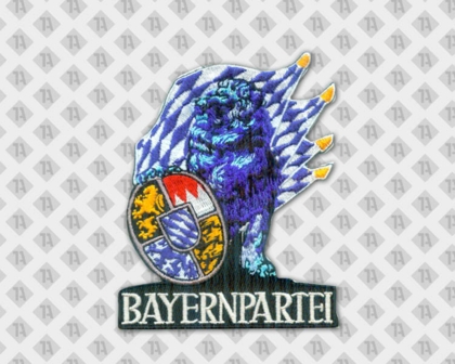 Patch Aufnäher Badge Abzeichen gestickt mit gesticktem Rand Konturschnitt Bayern Wappen Affe Vereine