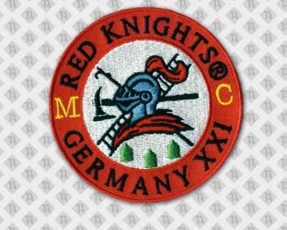 Gestickter runder Aufnäher Abzeichen Badge mit gesticktem Rand Germany Red Knights Vereine