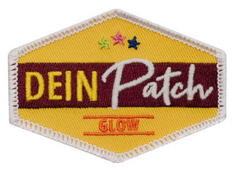 Beispielaufnäher/Veredelung, gewebt, Glow in the Dark, DEIN PATCH - Bild 1