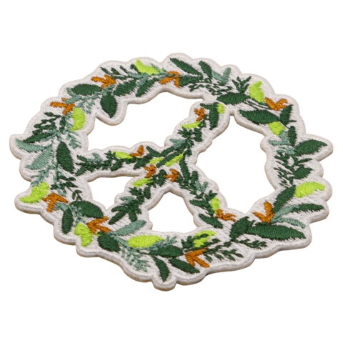 Aufnäher / Patch, gestickt, Peace mit Blumen - Bild 3