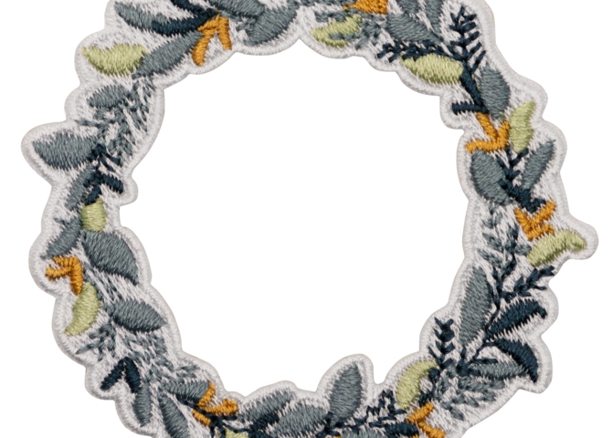 Aufnäher / Patch, gestickt, Blumenkranz - Bild 1