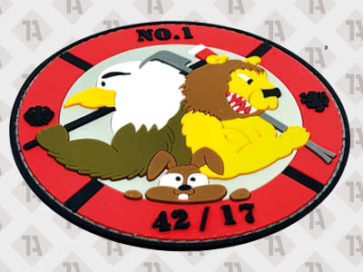 Aufnäher Patches für Feuerwehr mit Klett aus PVC Rubber Gummi
