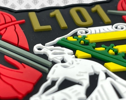 PVC Rubber Patch Abzeichen L101 Brand löschen Retten bunt Feuerwehr