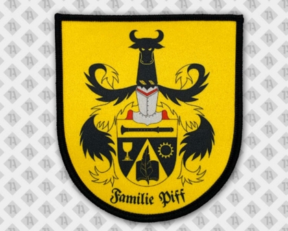 Patch aufnäher gedruckt bunt wappen familie pfiff