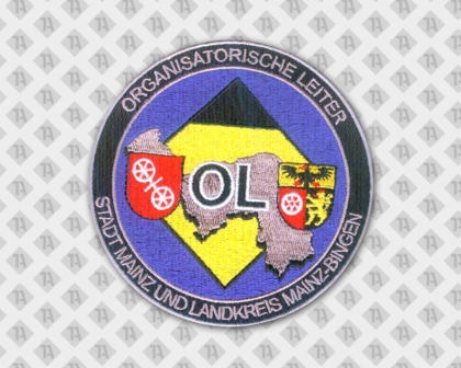 Gestickter Aufnäher Patch rund mit gesticktem Rand Mainz Landkreis Stadt