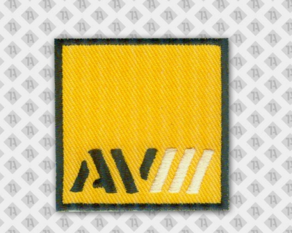 Patch Aufnäher gestickt mit Stickrand schwarz gelb Handwerk