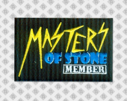Rechteckiger Patch Aufnäher Badge Abzeichen gestickt mit Stickrand Masters Stone Vereine