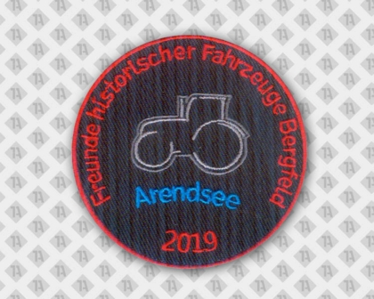 Gestickter runder Aufnäher Patch Abzeichen Badge mit Stickrand Trecker Vereine