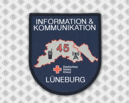 Wappen gewebter Patch Aufnäher mit Kettelrand Deutsches Rotes Kreuz Rettungsdienst