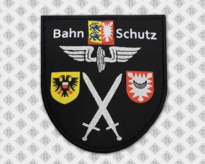Konturgeschnittener Patch gewebt bunt Bahn Schutz metallic silber Sicherheitsdienste