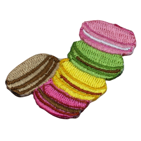 Aufnäher / Patch, gestickt, Macarons, Klebefläche, 34x48 mm - Bild 2