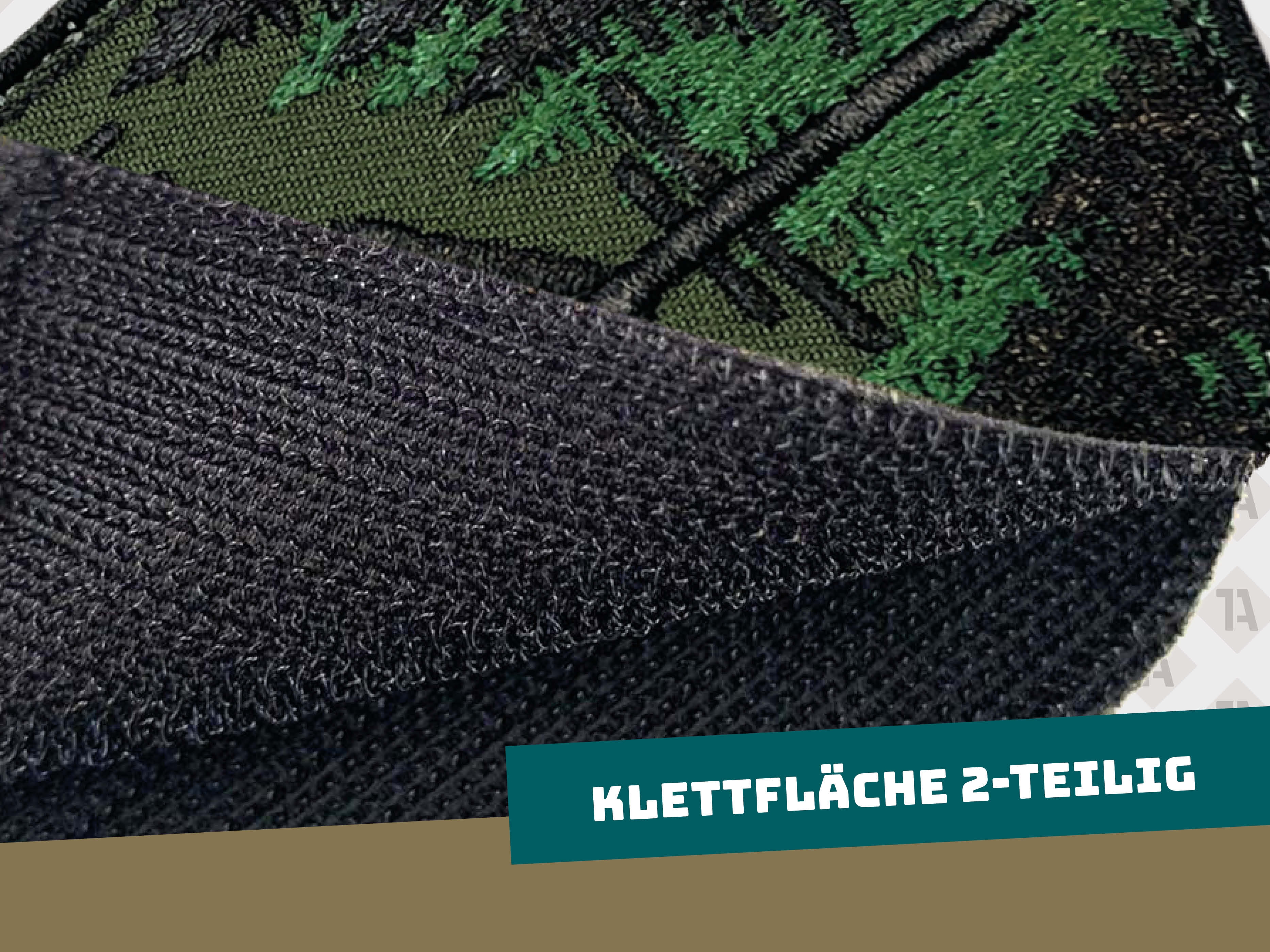 Klettfläche 2-teilig für Backpacker Patches in Wunschform und Größe Haken und Flauschseite Befestigung