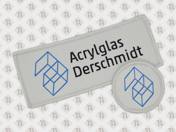 Aufnäher Patch gewebt mit Kettelrand Firmen