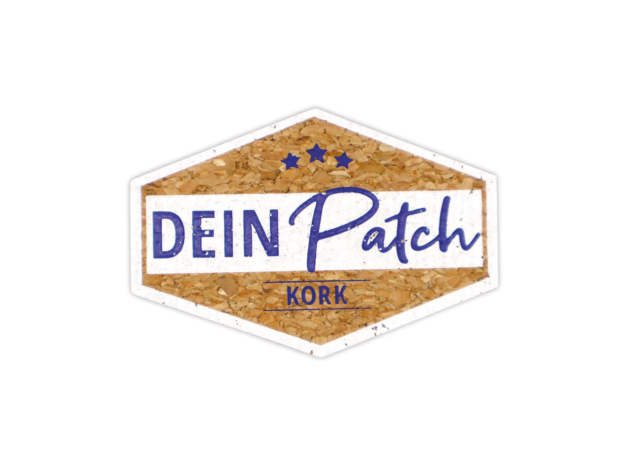 Patch Kork Struktur Naturprodukt mit Bedruckung Textilveredelung Optionale Befestigungsarten Konturschnitt